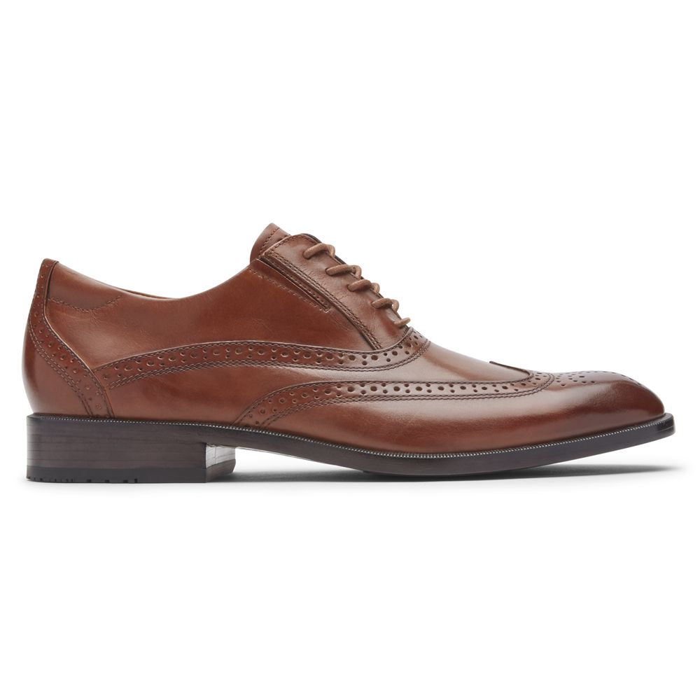 Rockport Men's Total Motion Office Wingtip Oxfords - Brown - USA (4683MACTO)